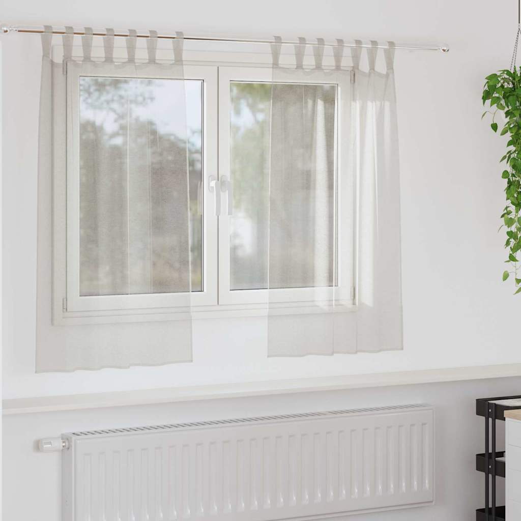 Tende con tende 2 pcs Crema 140x140cm Poliestere 4108037