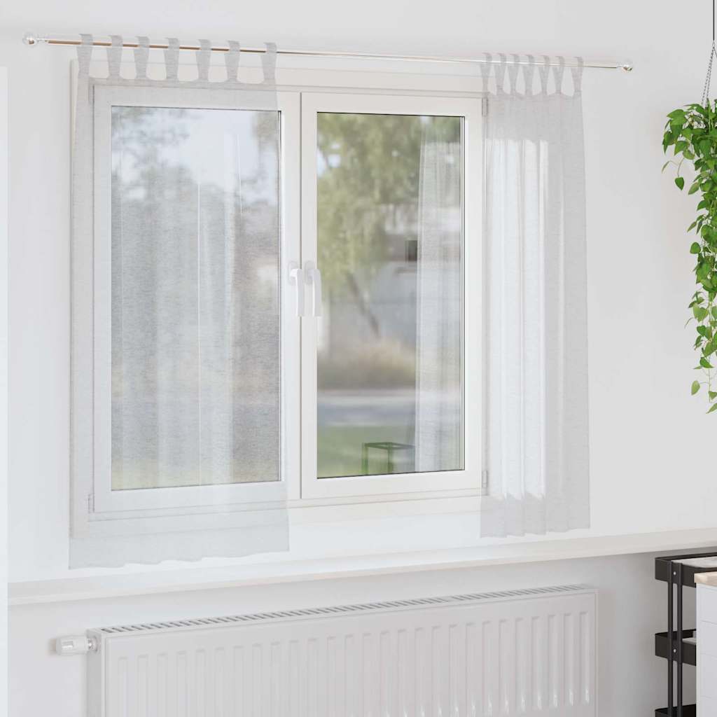 Tende con tende 2 pcs Grigio chiaro Poliestere 4108048