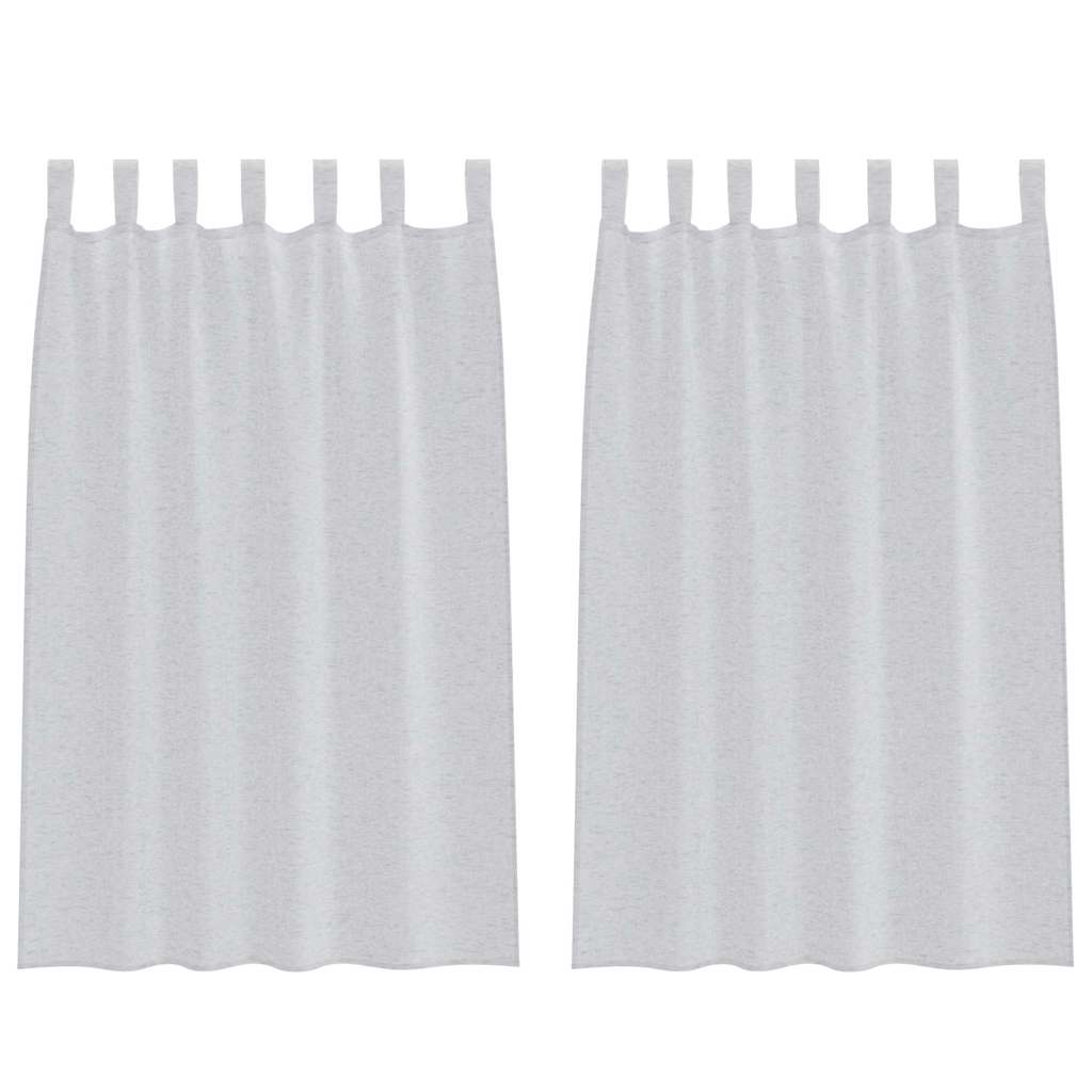 Tende con tende 2 pcs Grigio chiaro Poliestere 4108048