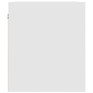 Comodino a Muro-Tavolino da notte sospeso Bianco 38x34x40 cm 747289