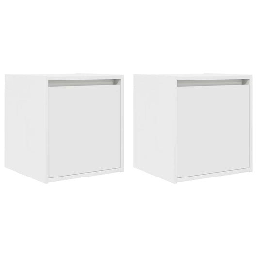 Comodini a Muro 2 pz-Set di 2 Tavolino da notte Bianchi 38x34x40 cm 761526