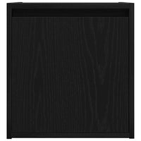 Comodino a Muro-Tavolino da notte sospeso Rovere Nero 38x34x40 cm 165686