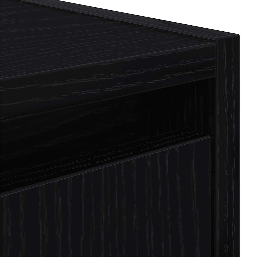 vidaXL Comodino a Muro Rovere Nero 38x34x40 cm