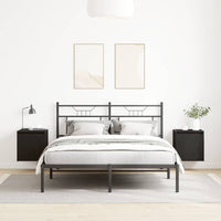 Comodini a Muro 2 pz-Set di 2 Tavolino da notte Rovere Nero 38x34x40 cm