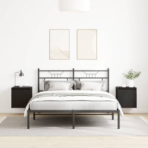 Comodini a Muro 2 pz-Set di 2 Tavolino da notte Rovere Nero 38x34x40 cm