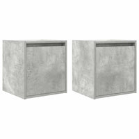 Comodini a Muro 2 pz-Set di 2 Tavolino da notte Grigio Cemento 38x34x40 cm 624822