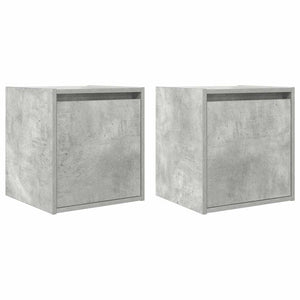 Comodini a Muro 2 pz-Set di 2 Tavolino da notte Grigio Cemento 38x34x40 cm 624822