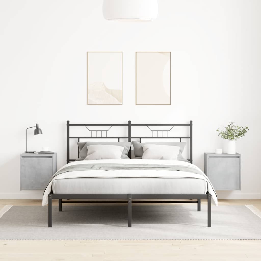Comodini a Muro 2 pz-Set di 2 Tavolino da notte Grigio Cemento 38x34x40 cm 624822