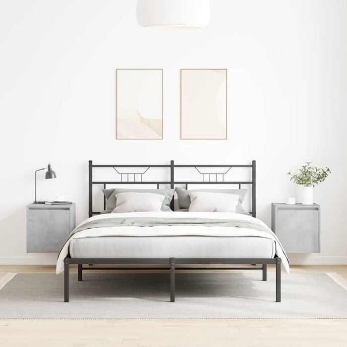 Comodini a Muro 2 pz-Set di 2 Tavolino da notte Grigio Cemento 38x34x40 cm 624822