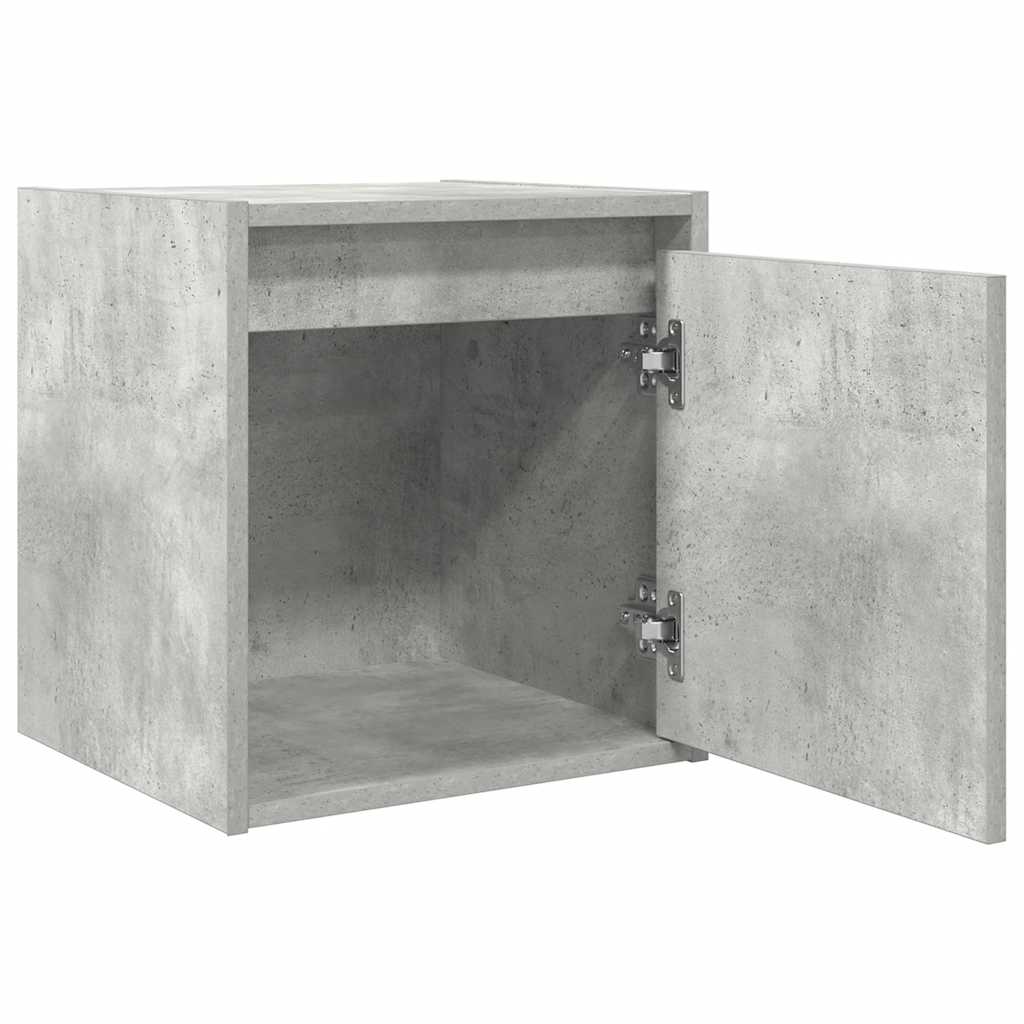 Comodini a Muro 2 pz Grigio Cemento 38x34x40 cm 861236