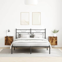 vidaXL Comodini a Muro 2 pz Rovere Fumo 38x34x40 cm