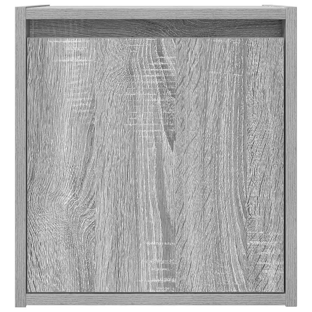 Comodino a Muro-Tavolino da notte sospeso Grigio Sonoma 38x34x40 cm 866197