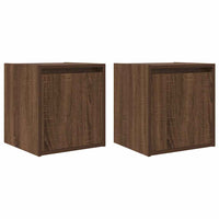 Comodini a Muro 2 pz-Set di 2 Tavolino da notte Rovere Marrone 38x34x40 cm