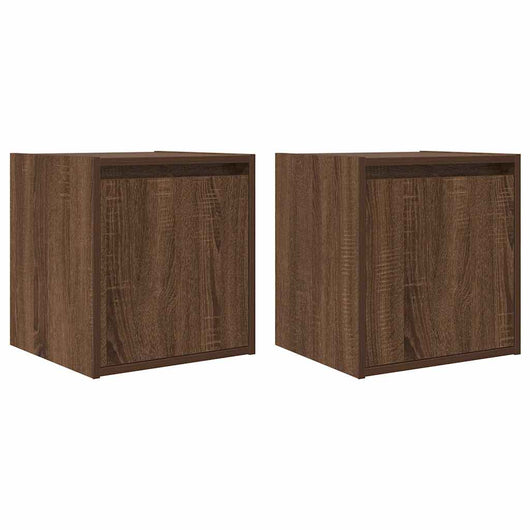 Comodini a Muro 2 pz-Set di 2 Tavolino da notte Rovere Marrone 38x34x40 cm