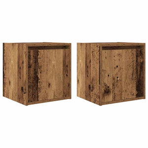 Comodini a Muro 2 pz-Set di 2 Tavolino da notte Legno Antico 38x34x40 cm 325194
