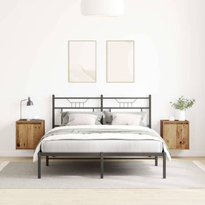 vidaXL Comodini a Muro 2 pz Legno Antico 38x34x40 cm