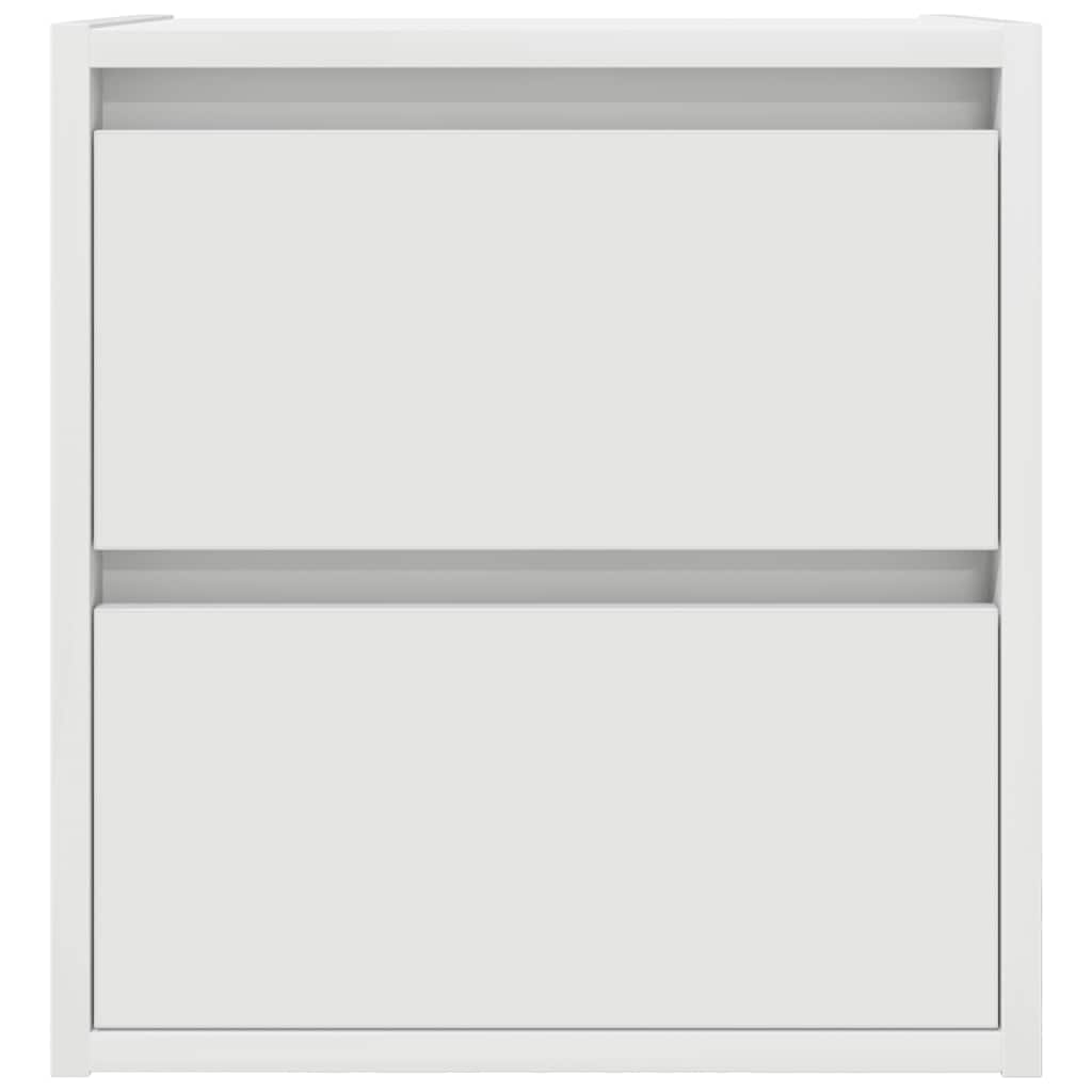 Comodino a Muro-Tavolino da notte sospeso Bianco 38x34x40 cm 803556