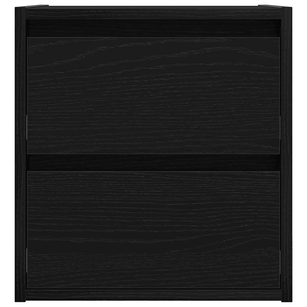 Comodino a Muro Rovere Nero 38x34x40 cm