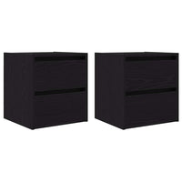 vidaXL Comodini a Muro 2 pz Rovere Nero 38x34x40 cm