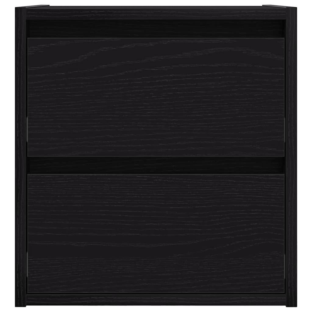vidaXL Comodini a Muro 2 pz Rovere Nero 38x34x40 cm