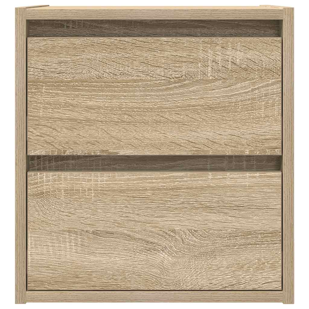 vidaXL Comodino a Muro Rovere Sonoma 38x34x40 cm