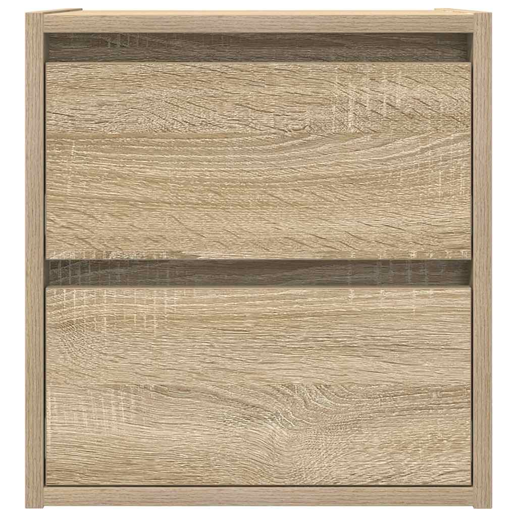 vidaXL Comodini a Muro 2 pz Rovere Sonoma 38x34x40 cm