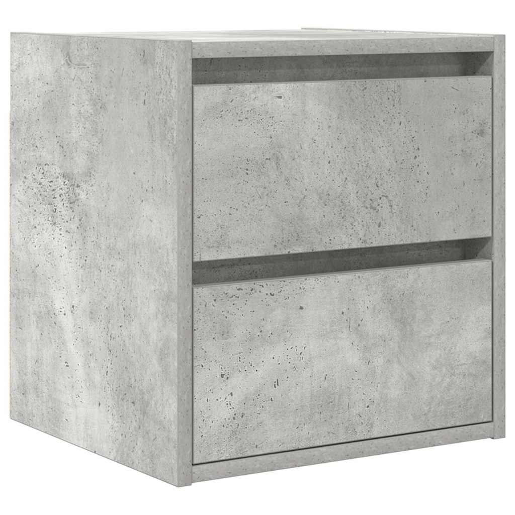 vidaXL Comodino a Muro Grigio Cemento 38x34x40 cm