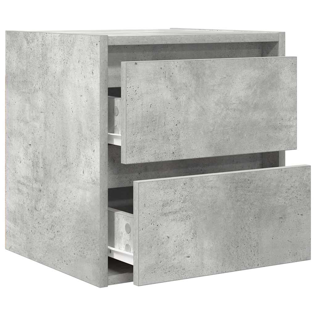 vidaXL Comodino a Muro Grigio Cemento 38x34x40 cm