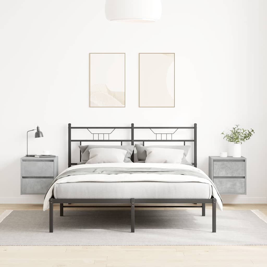 Comodini a Muro 2 pz-Set di 2 Tavolino da notte Grigio Cemento 38x34x40 cm 269475