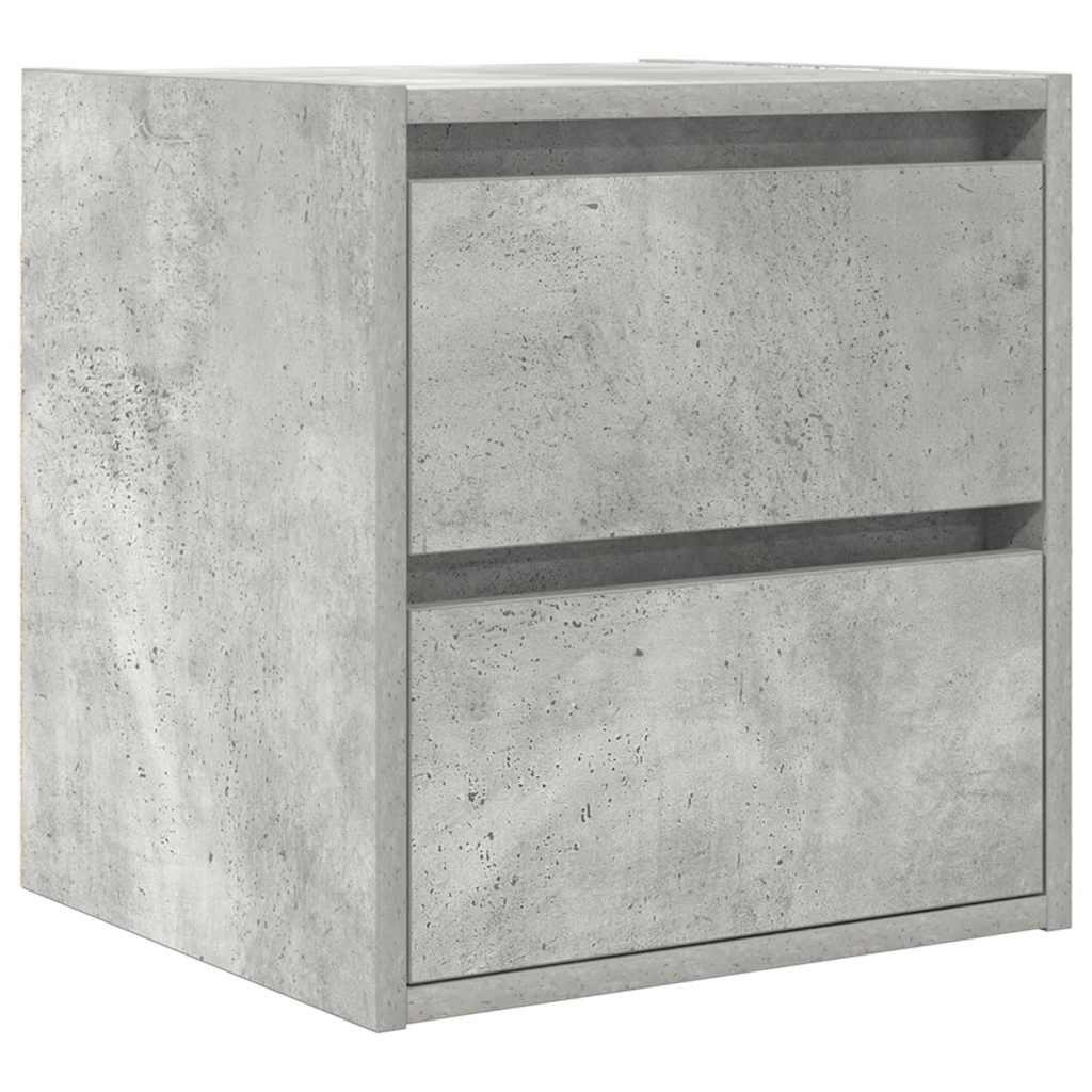 Comodini a Muro 2 pz-Set di 2 Tavolino da notte Grigio Cemento 38x34x40 cm 269475