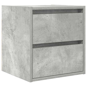 Comodini a Muro 2 pz-Set di 2 Tavolino da notte Grigio Cemento 38x34x40 cm 269475