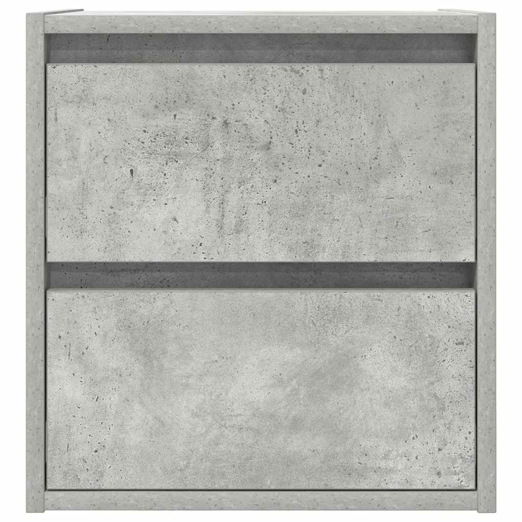 Comodini a Muro 2 pz-Set di 2 Tavolino da notte Grigio Cemento 38x34x40 cm 269475