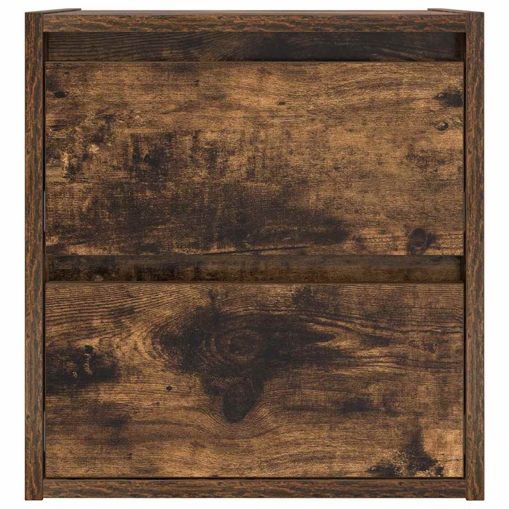 Comodini a Muro 2 pz-Set di 2 Tavolino da notte Rovere Fumo 38x34x40 cm 250838