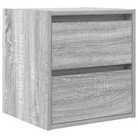 Comodino a Muro-Tavolino da notte sospeso Grigio Sonoma 38x34x40 cm 749708