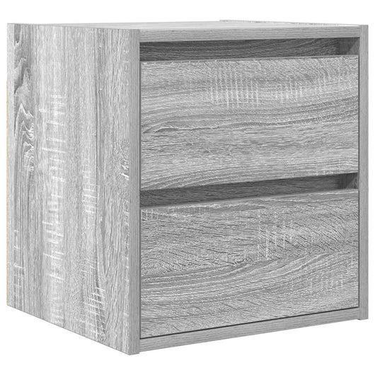 Comodino a Muro-Tavolino da notte sospeso Grigio Sonoma 38x34x40 cm 749708