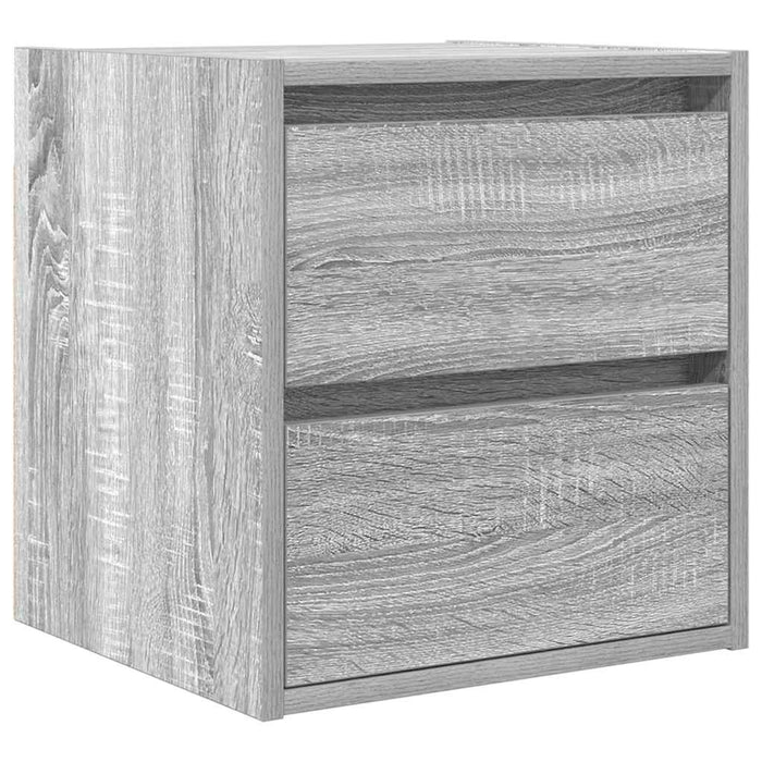 Comodino a Muro-Tavolino da notte sospeso Grigio Sonoma 38x34x40 cm 749708