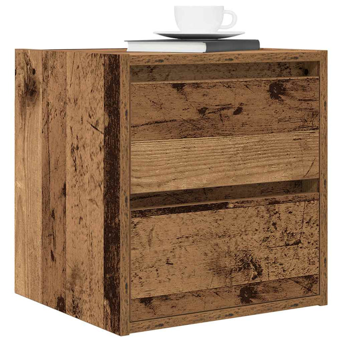 Comodino a Muro Legno Antico 38x34x40 cm 861261