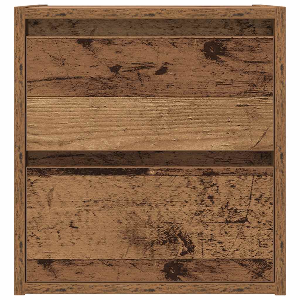 Comodino a Muro Legno Antico 38x34x40 cm