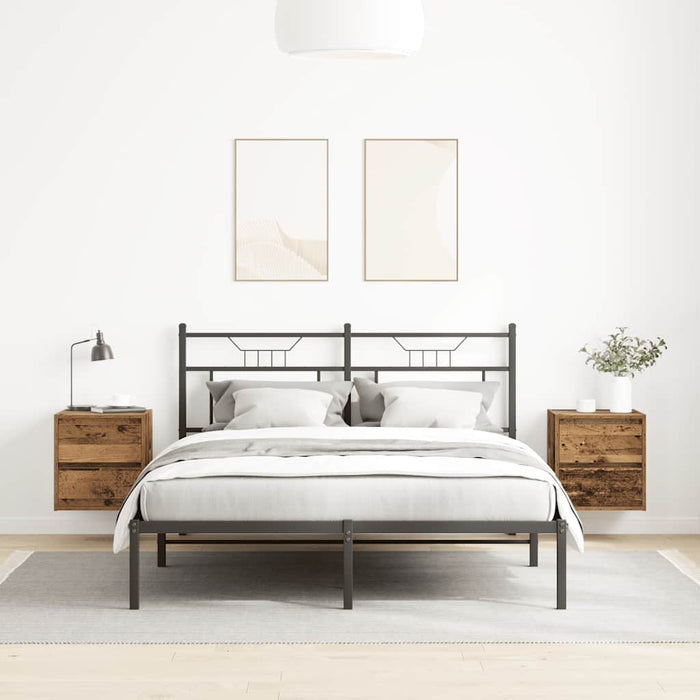 Comodini a Muro 2 pz-Set di 2 Tavolino da notte Legno Antico 38x34x40 cm 418204