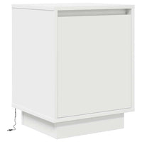 Comodino con Luci a LED-Tavolino da notte Bianco 38x34x50 cm 986012