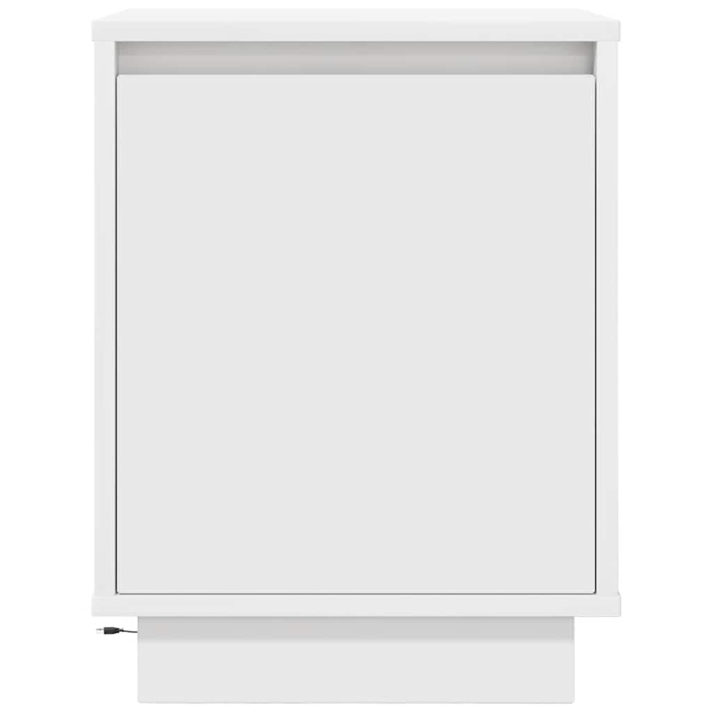 vidaXL Comodino con Luci a LED Bianco 38x34x50 cm