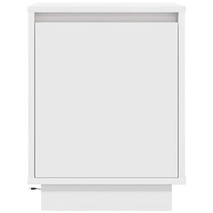 Comodino con Luci a LED-Tavolino da notte Bianco 38x34x50 cm 986012