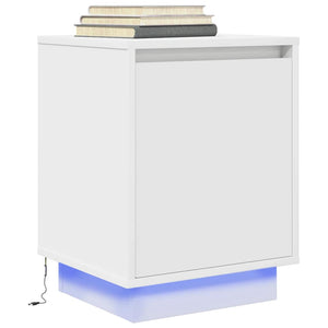 Comodini con Luci a LED 2 pz-Set di 2 Tavolino da notte Bianco 38x34x50 cm