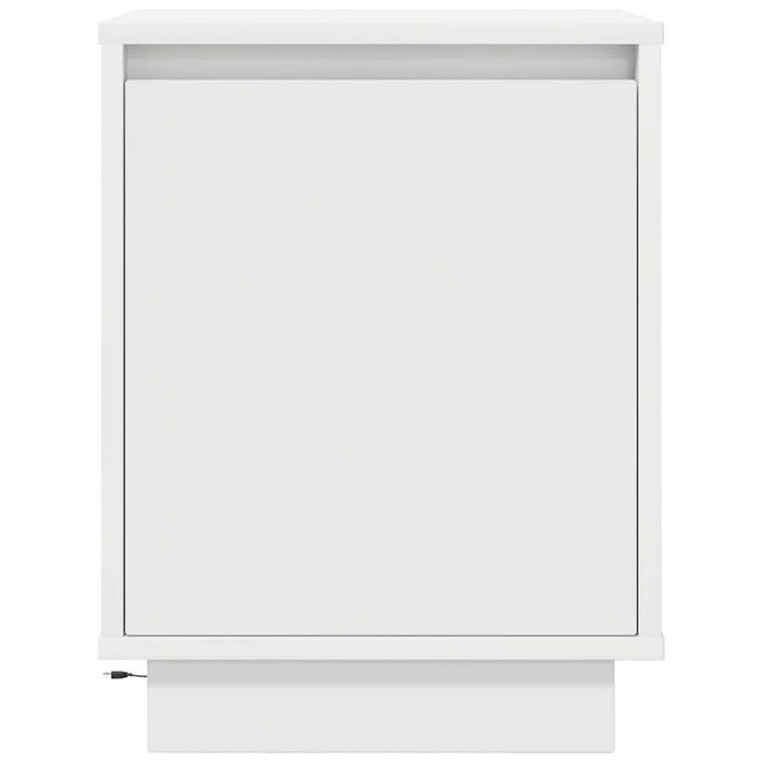 Comodini con Luci a LED 2 pz-Set di 2 Tavolino da notte Bianco 38x34x50 cm
