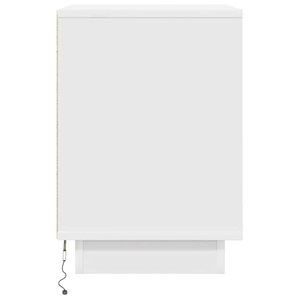 Comodini con Luci a LED 2 pz-Set di 2 Tavolino da notte Bianco 38x34x50 cm
