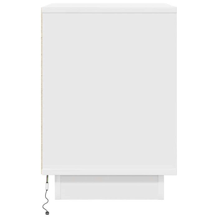vidaXL Comodini con Luci a LED 2 pz Bianco 38x34x50 cm