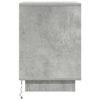 Comodino con Luci LED-Tavolino da notte Grigio Cemento 38x34x50 cm 425419