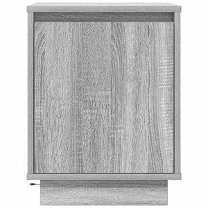 Comodino con Luci LED-Tavolino da notte Grigio Sonoma 38x34x50 cm 256256