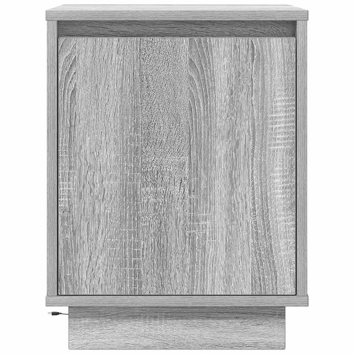 Comodino con Luci LED-Tavolino da notte Grigio Sonoma 38x34x50 cm 256256