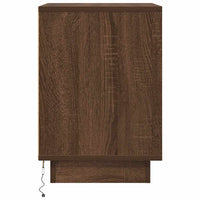 Comodino con Luci LED-Tavolino da notte Rovere Marrone 38x34x50 cm 366046